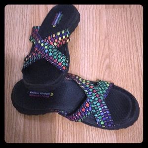 Skechers memory foam colorful sandals